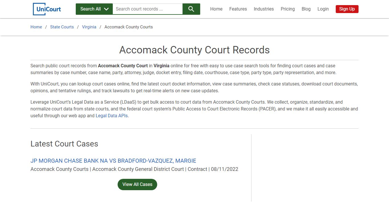 Accomack County Court Records | Virginia | UniCourt